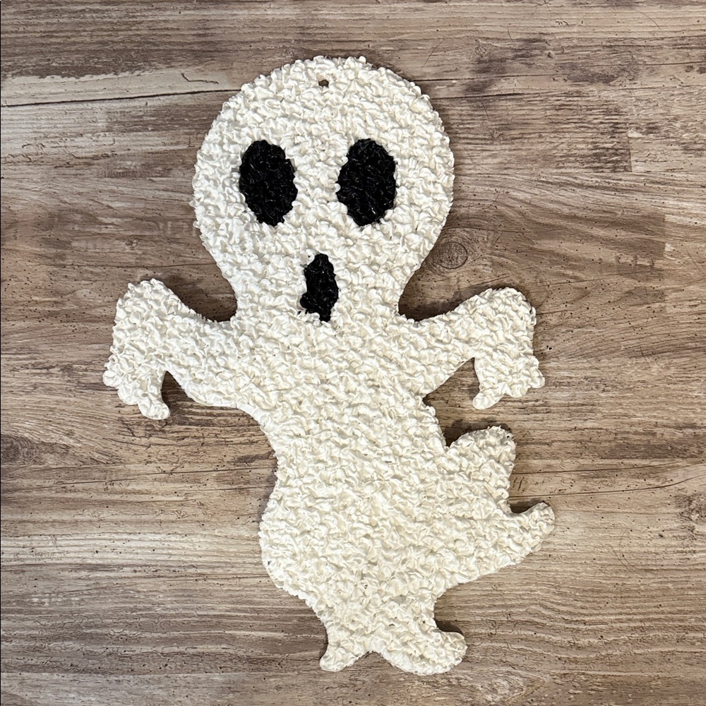 Vintage Melted Plastic Popcorn Ghost Halloween Decor